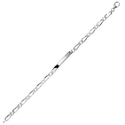 Pulseira em prata "lembra-te de mim" de 18 cm com elos 1x1