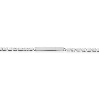 Pulsera plata identidad bilbaina mate brillo 4MM