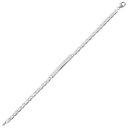 Pulseira em prata mate e brilho 4mm