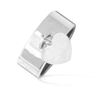Anillo de plata con colgante corazón