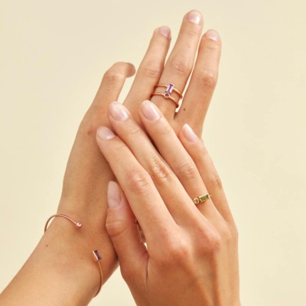 Anel em ouro amarelo 18k, peridoto e citrino