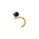 Piercing para naríz de oro blanco 18K con zafiro