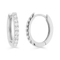 Pendientes de aro en oro blanco de 9K con 8 diamantes creados de 0,30 ct F-VS