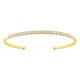 Pulseira rígida em ouro amarelo de 9K e diamantes cravejados com 0,80 ct