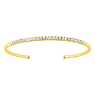 Brazalete rígido en oro amarillo de 9K y diamantes creados 0,80 ct