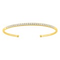 Brazalete rígido en oro amarillo de 9K y diamantes creados 0,80 ct