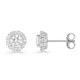 Pendientes de oro blanco de 9K con diamantes creados de 0,74 ct