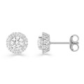 Pendientes de oro blanco de 9K con diamantes creados de 0,74 ct