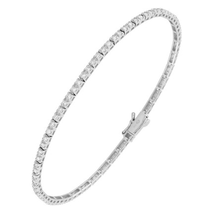 Pulsera de oro blanco 9K y diamantes creados F-VS 1,04 ct