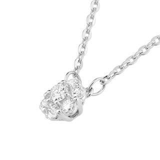 Colar de ouro branco 9K con floco de neve com 7 diamantes criados de 0,15 ct F-VS