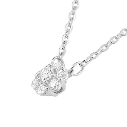 Colar de ouro branco 9K con floco de neve com 7 diamantes criados de 0,15 ct F-VS
