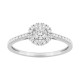 Anillo de oro blanco de 9K y diamantes creados 0,45 ct