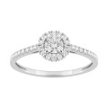 Anillo de oro blanco de 9K y diamantes creados 0,45 ct