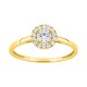 Anel em ouro amarelo de 9K com diamantes criados 0,35 ct