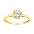 Anillo de oro amarillo de 9K con diamantes creados 0,35 ct