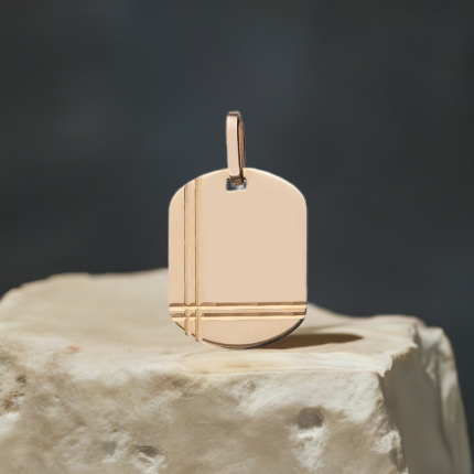Pendente placa em ouro amarelo 9 kt