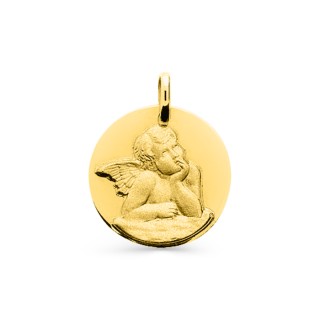 Medalla de oro amarillo 9K ángel