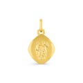 Pendente oval biselado em ouro amarelo 9K Zodíaco Gêmeos