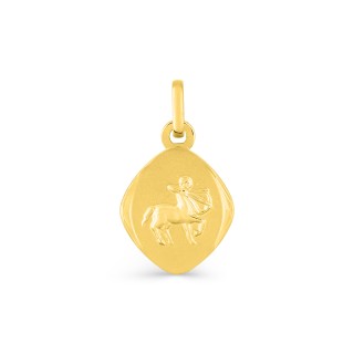 Pendente oval biselado em ouro amarelo 9K Zodíaco Sargitário
