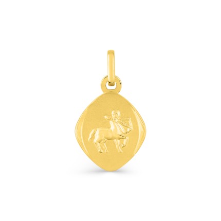 Colgante oval biselado de oro amarillo 9K Zodíaco Sagitario
