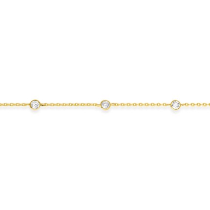 Pulsera bañada en oro con chatones y circonita de 16CM