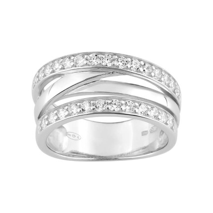 Anillo de plata y circonita