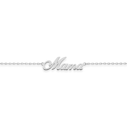Pulseira em prata Mamá 16+3 cm