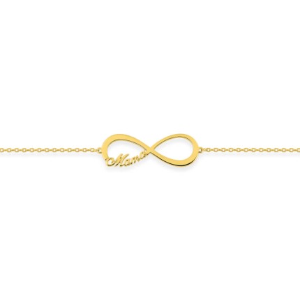 Pulseira plaqueada a ouro com infinito de 16+3 cm