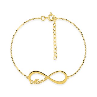 Pulsera bañada en oro con infinito de 16+3 cm