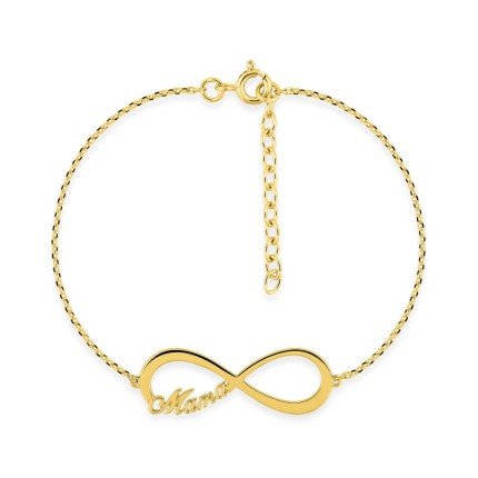 Pulseira plaqueada a ouro com infinito de 16+3 cm