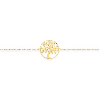 Pulsera árbol de la vida bañada en oro