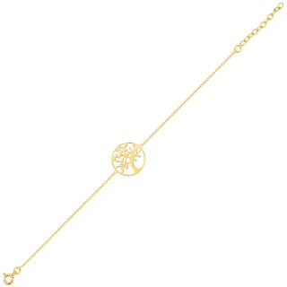 Pulsera árbol de la vida bañada en oro