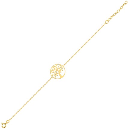 Pulseira da árvore da vida banhada a ouro