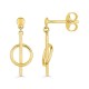 Brincos de argola banhados a ouro de 6 mm com hastes de 14 mm
