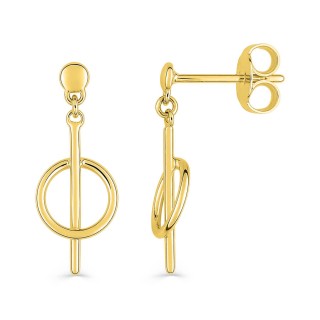 Brincos de argola banhados a ouro de 6 mm com hastes de 14 mm