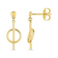 Pendientes colgantes de aro de 6 mm y varilla de 14 mm bañados en oro