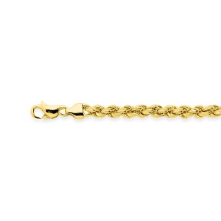 Corrente de corda oca em ouro amarelo18K de 4 mm