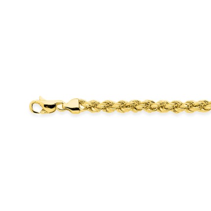 Cadena de cuerda hueca en oro amarillo 18k 4 mm