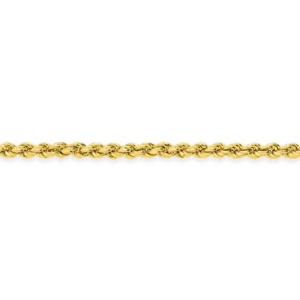 Corrente de corda oca em ouro amarelo18K de 4 mm