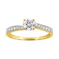 Anillo de oro 9k amarillo y rodio con circonitas