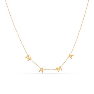 Colar “Mama”, letras separadas, banhado a dourado