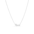 Collar «Mamá», letras unidas, en plata rodiada
