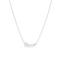 Collar corazón «Mamá», letras unidas, en plata