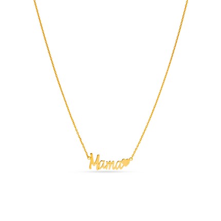Colar de coração “Mama”, letras unidas, banhado a ouro