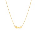 Collar corazón «Mamá», letras unidas, bañado en oro