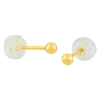 Pendientes de oro amarillo 9K con bola de 3MM