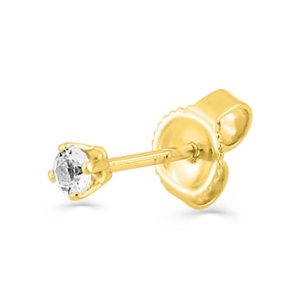 Brinco individual banhado a ouro com zircónia