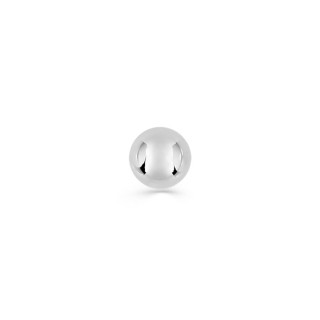 Pendiente bola simple de plata rodiada, diámetro 3 mm