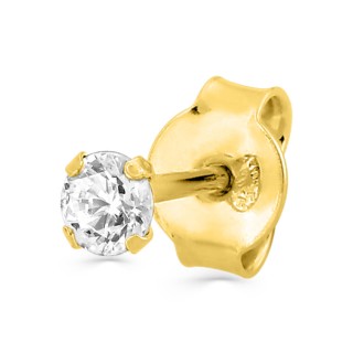 Brinco de pino banhado a ouro com zircónia