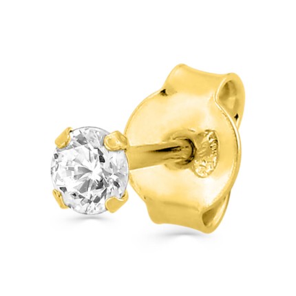 Brinco de pino banhado a ouro com zircónia